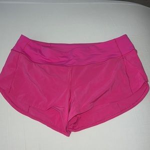 Lululemon Sonic Pink 2.5 Inch Speed Up Shorts